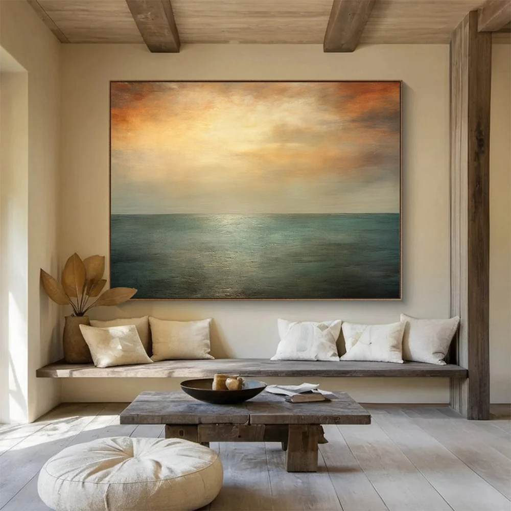 Office Original Coastal Living Bedroom Canvas Artwork 4XO0D